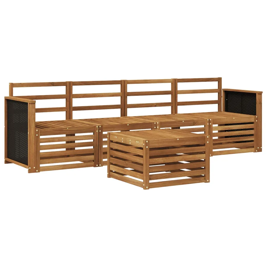 Ensemble de canapés d'extérieur 5 pcs Naturel - 2