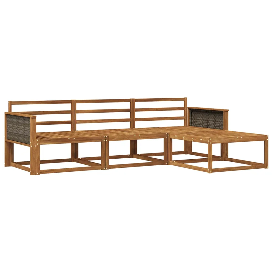 Ensemble de canapés d'extérieur 4 pcs Naturel - 2