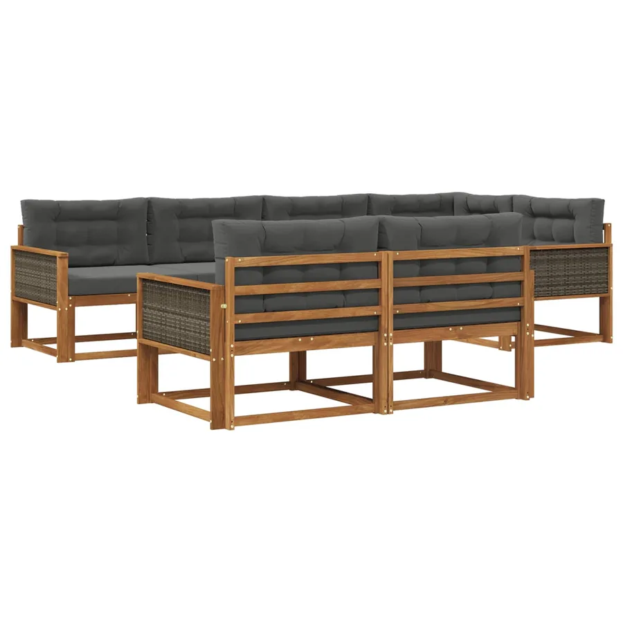 Ensemble de canapés d'extérieur 7 pcs Naturel et Anthracite - 2