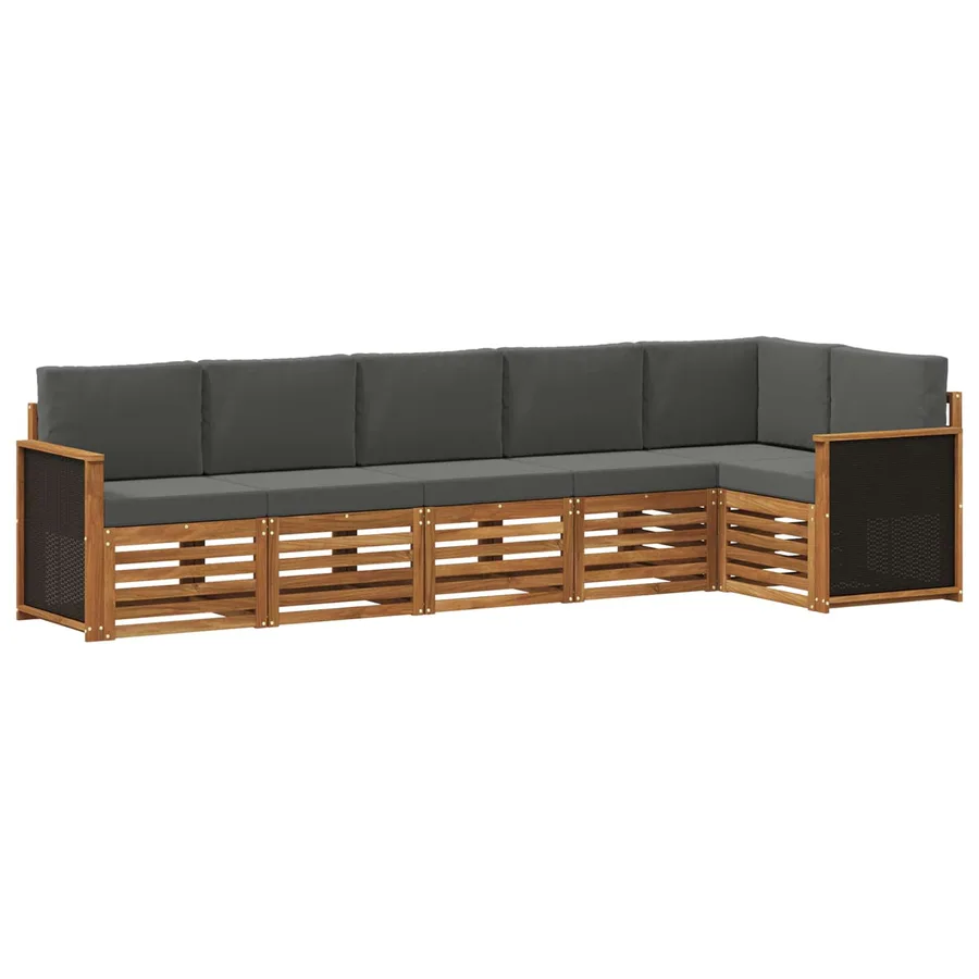 Ensemble de canapé d'angle 5 pcs Naturel et Anthracite - 2