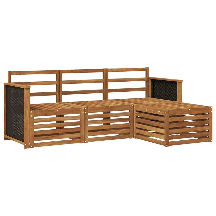 Ensemble de canapés d'extérieur 4 pcs Naturel - 2
