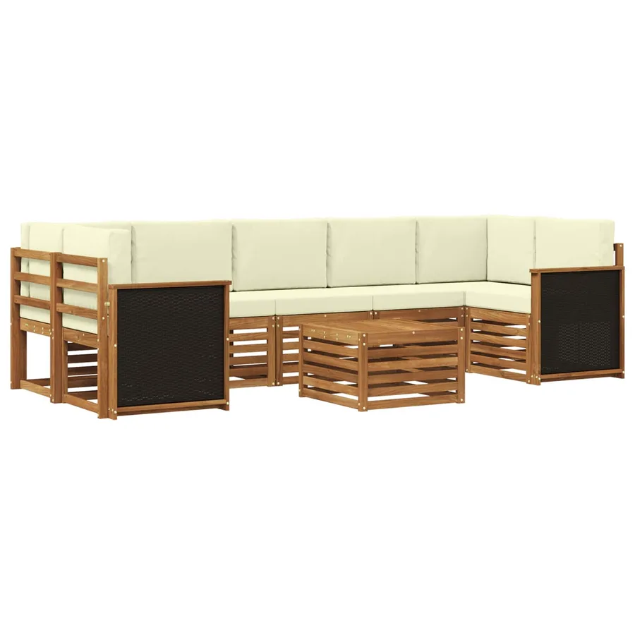 Ensemble de canapés d'extérieur 8 pcs Naturel et Crème - 2