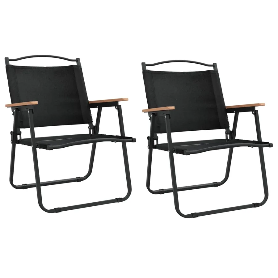 Chaises de camping lot de 2 Noir 54x55x78 cm Tissu Oxford - 2