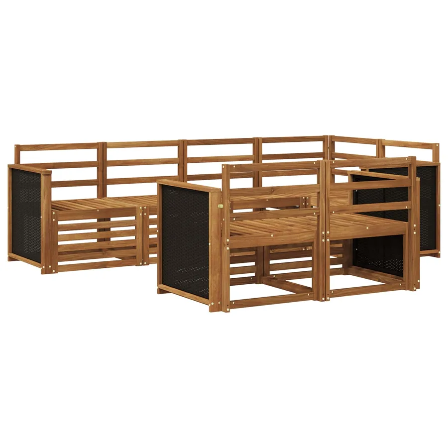 Ensemble de canapé d'angle 6 pcs Naturel Bois d'Acacia Massif - 2