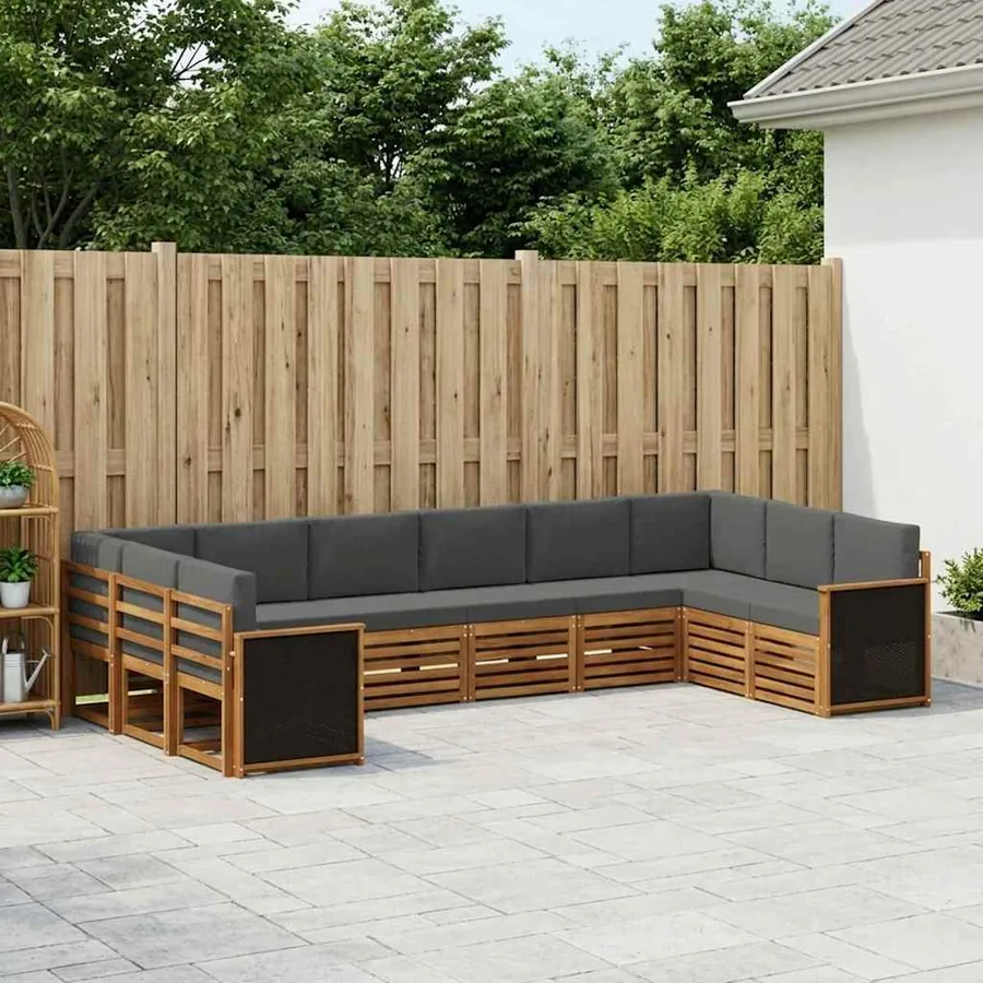 Ensemble de canapé d'angle 7 pcs Naturel et Anthracite