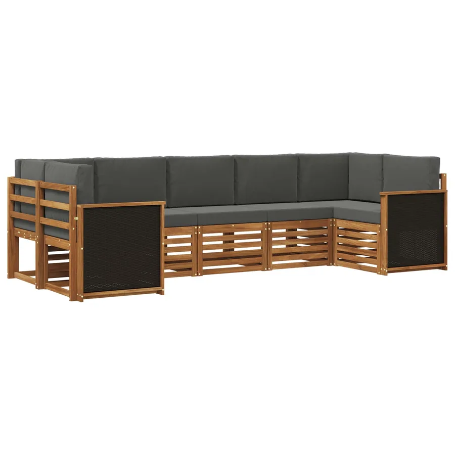 Ensemble de canapé d'angle 6 pcs Naturel et Anthracite - 2