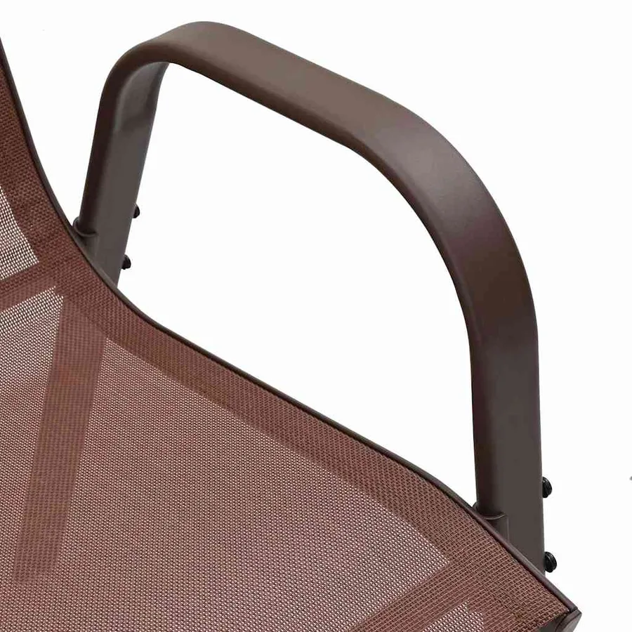 Chaises empilables de jardin lot de 2 Marron Tissu textilène - 10