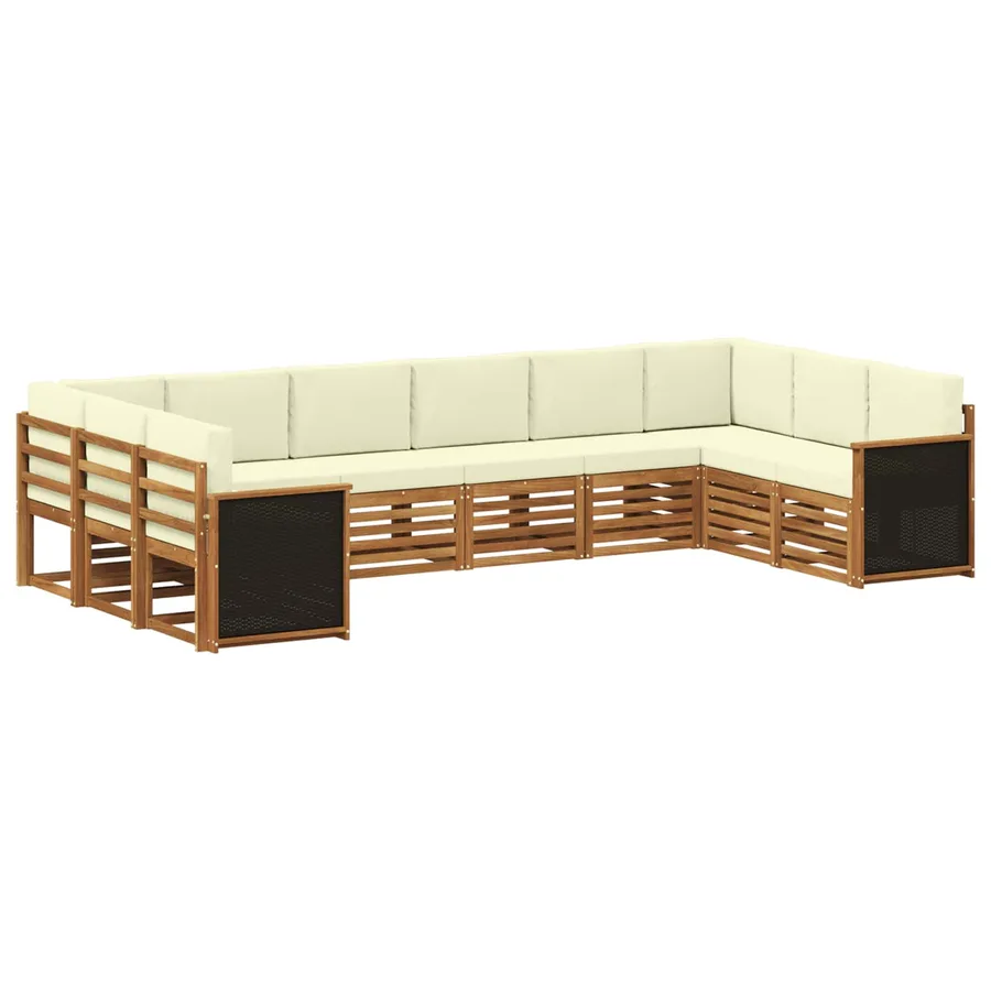 Ensemble de canapé d'angle avec coussin 7 pcs Naturel et Crème - 2