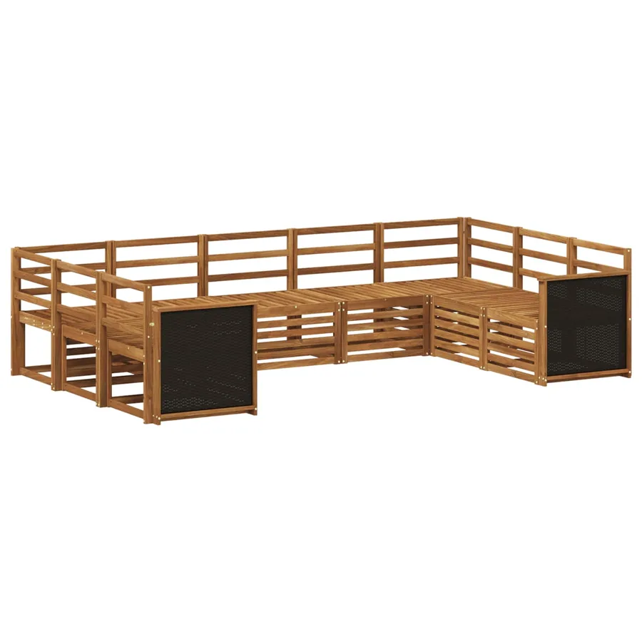 Ensemble de canapé d'angle 7 pcs Naturel Bois d'Acacia Massif - 2