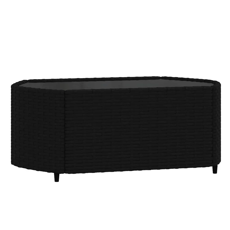 Salon de jardin 3 pcs avec coussins Noir Résine tressée - 5