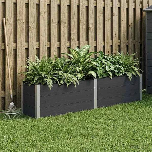 Jardinière surélevée Noir 250 x 50 x 54 cm