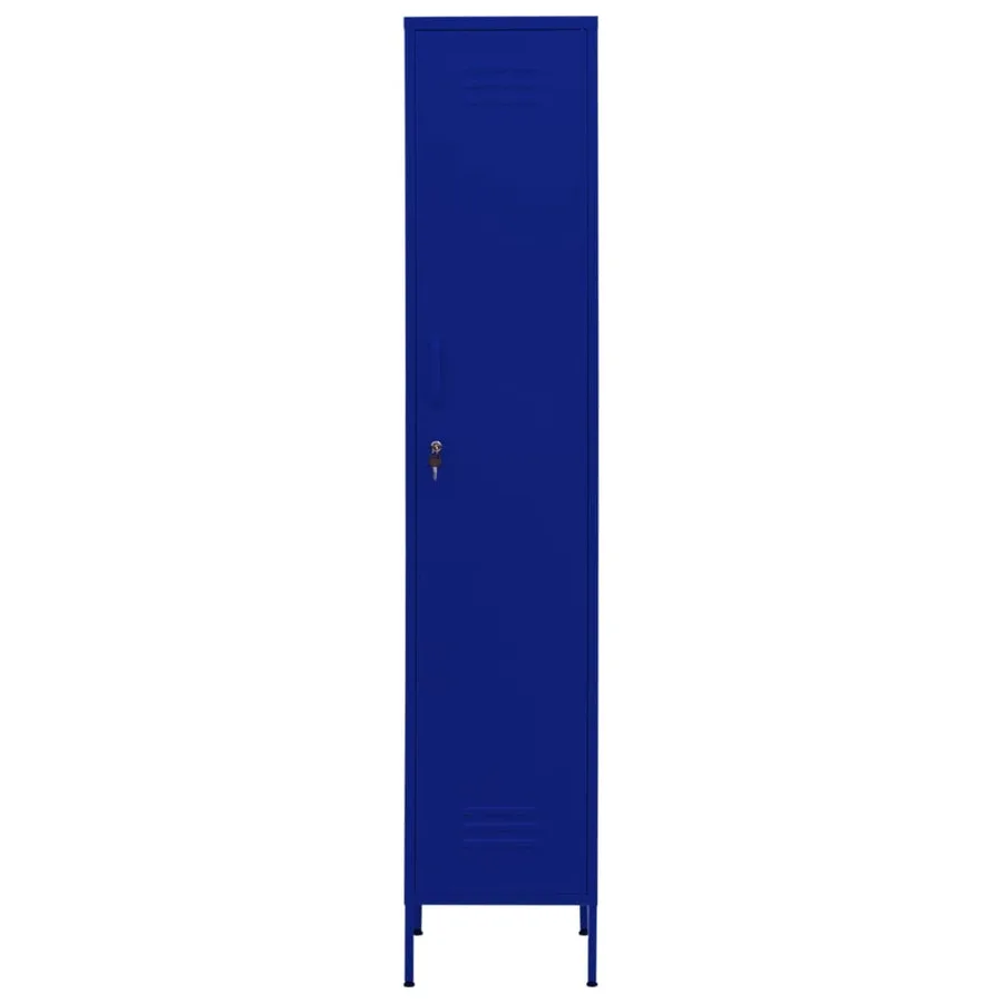 Armoire à casiers Bleu marine 35x46x180 cm Acier - 3