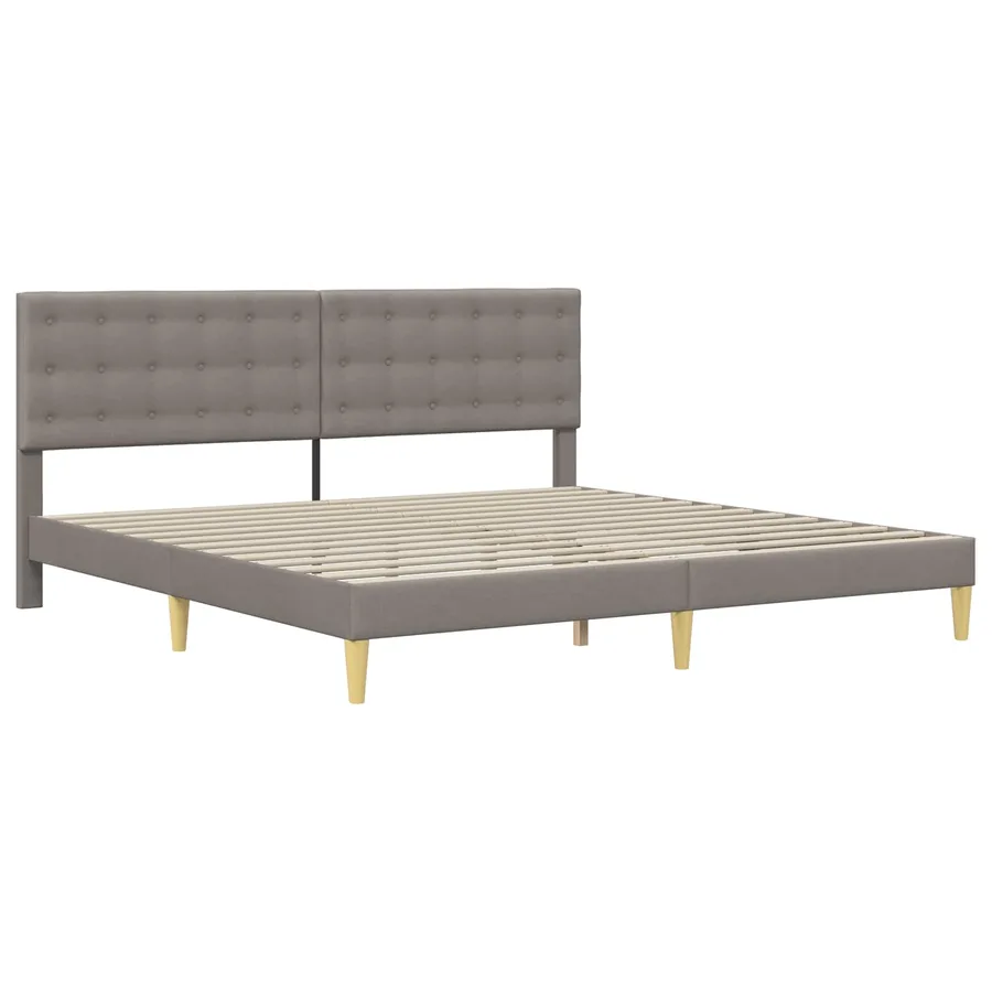 Cadre de lit avec tête de lit Taupe 180 x 200 cm Tissu - 3