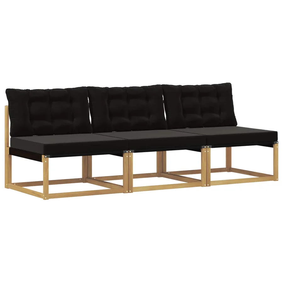 Sofa de milieu extérieur Bois d'acacia massif et Textilène - 2