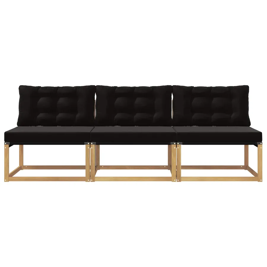 Sofa de milieu extérieur Bois d'acacia massif et Textilène - 4