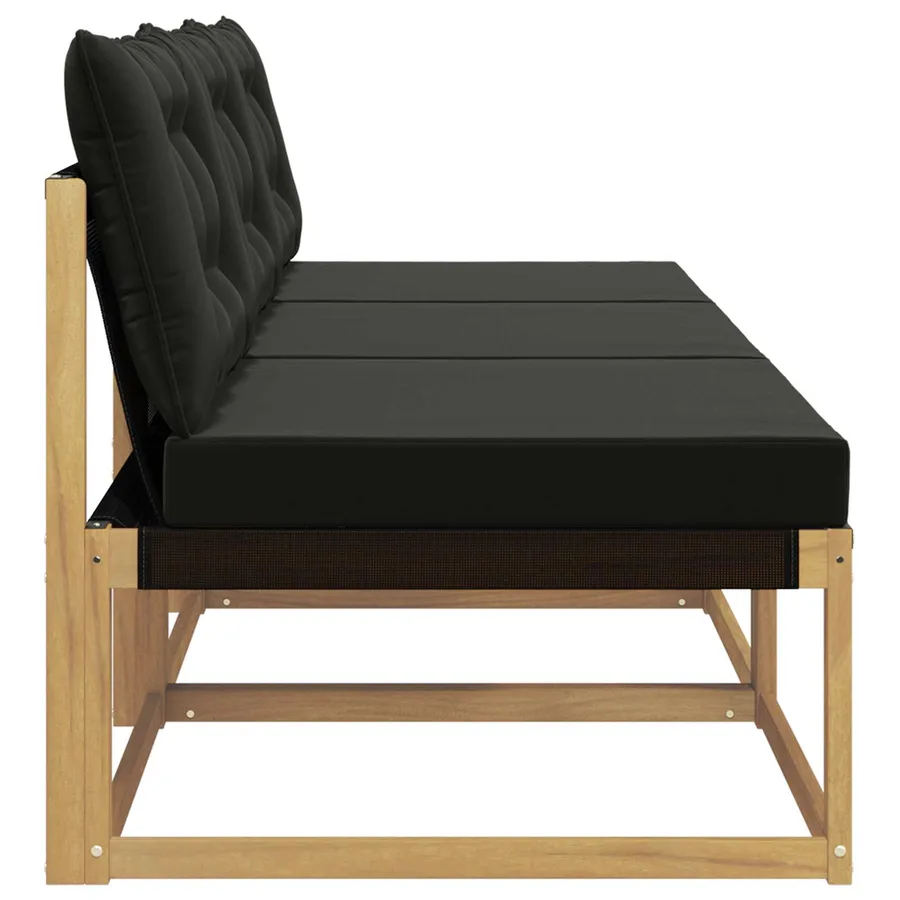 Sofa de milieu extérieur Bois d'acacia massif et Textilène - 5