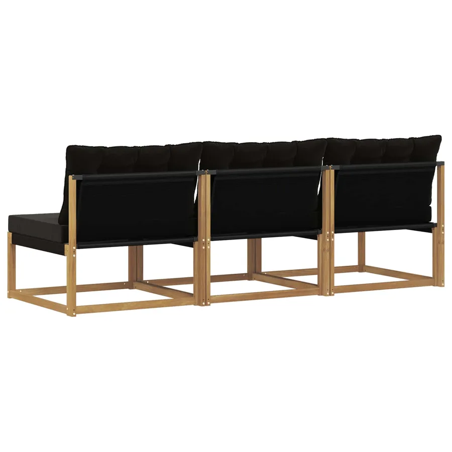 Sofa de milieu extérieur Bois d'acacia massif et Textilène - 6