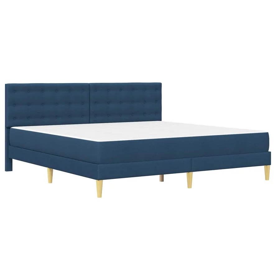 Cadre de lit avec matelas Bleu 180 x 200 cm Tissu - 3