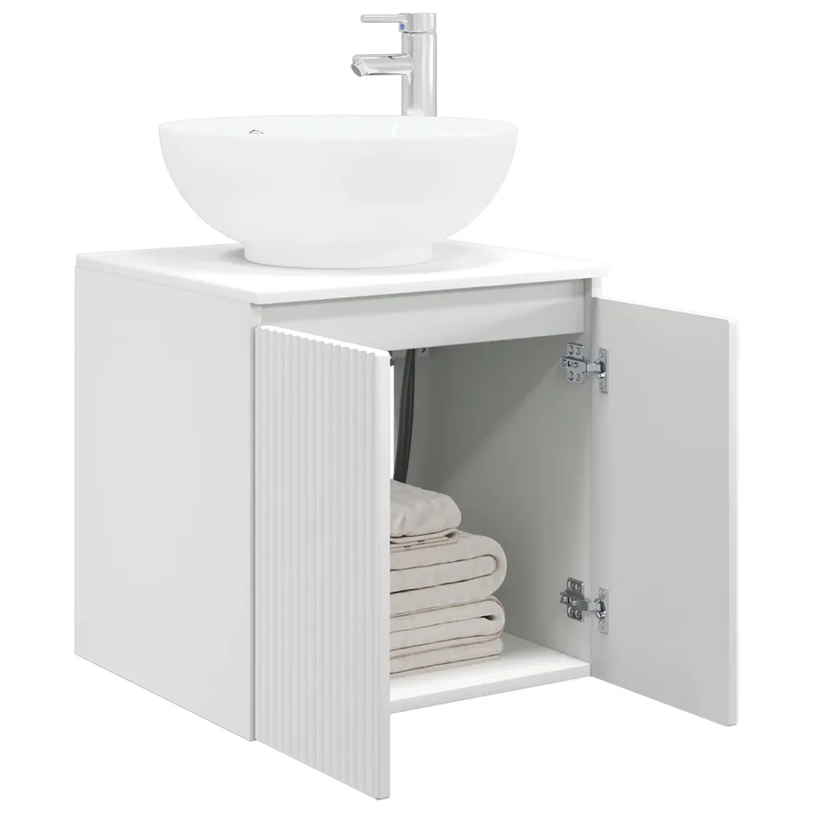 Vanité de lavabo mural Blanc 49,5 x 44,5 x 65 cm - 3