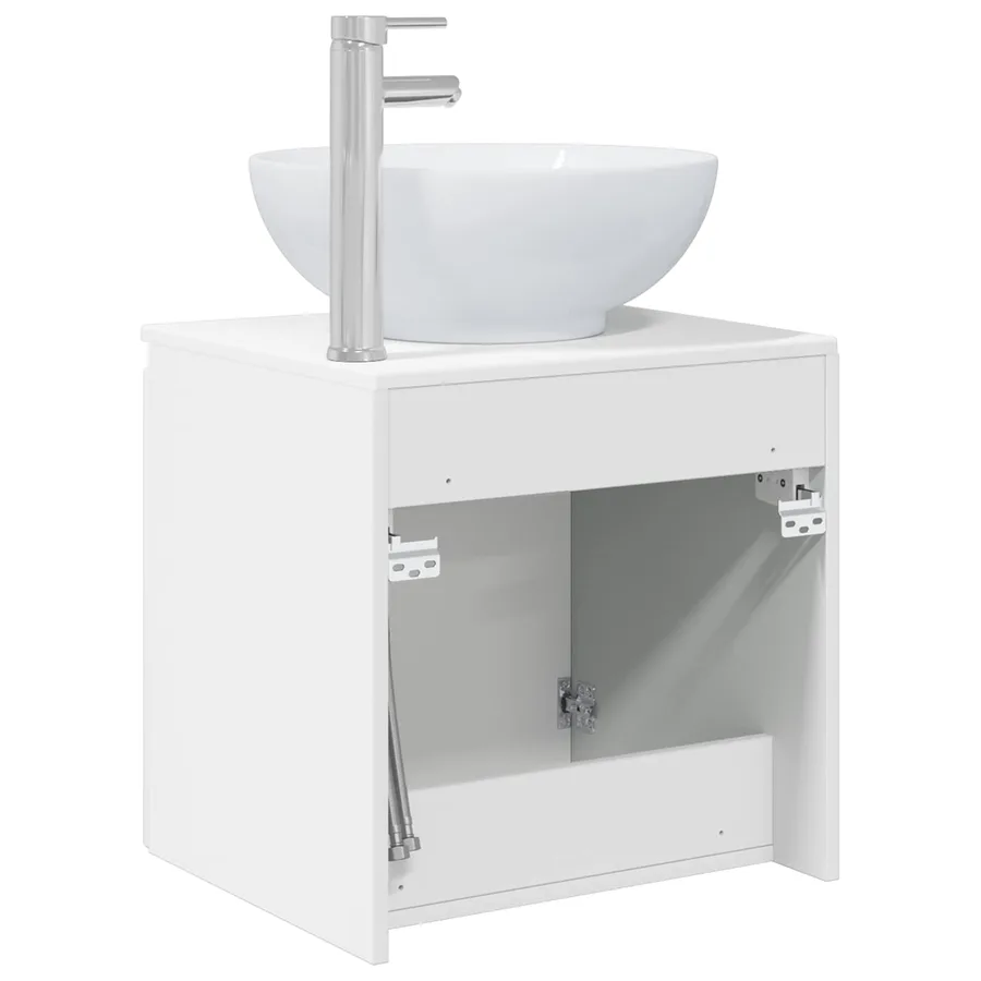 Vanité de lavabo mural Blanc 49,5 x 44,5 x 65 cm - 5