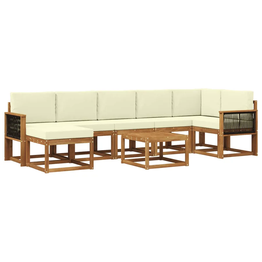 Ensemble de canapés d'extérieur 8 pcs Naturel et Crème - 2