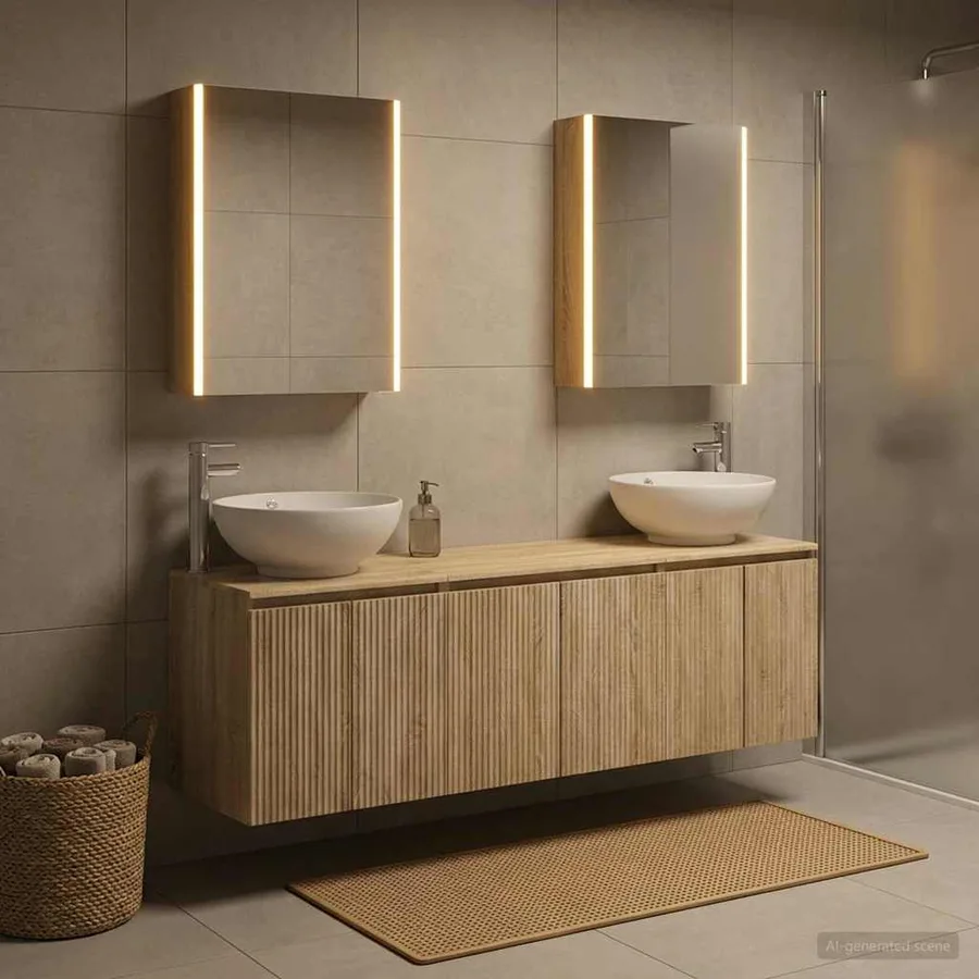 Ensemble d'armoire de salle de bain 5 pcs Chêne Sonoma - 4