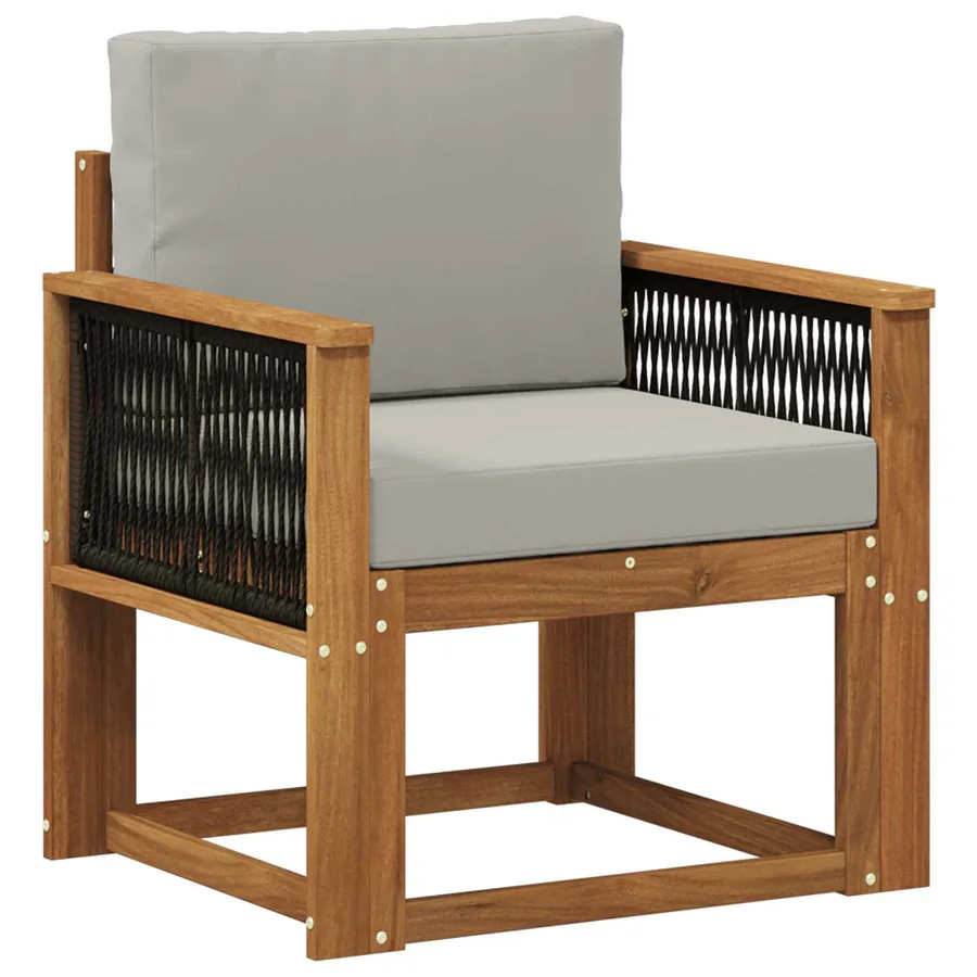 Sofa de milieu extérieur Bois d'Acacia Massif Naturel - 2