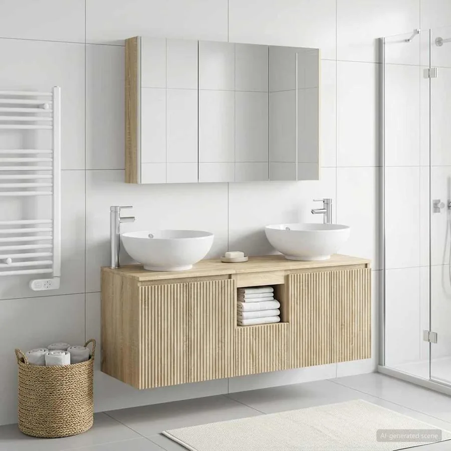 Ensemble d'armoire de salle de bain 4 pcs Chêne Sonoma - 4