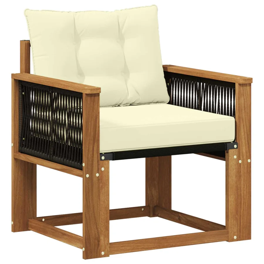 Sofa de milieu extérieur Bois d'Acacia Massif Naturel - 2