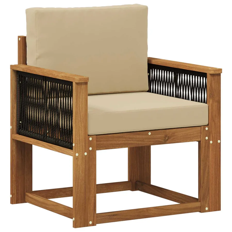 Sofa de milieu extérieur Bois d'Acacia Massif Naturel - 2