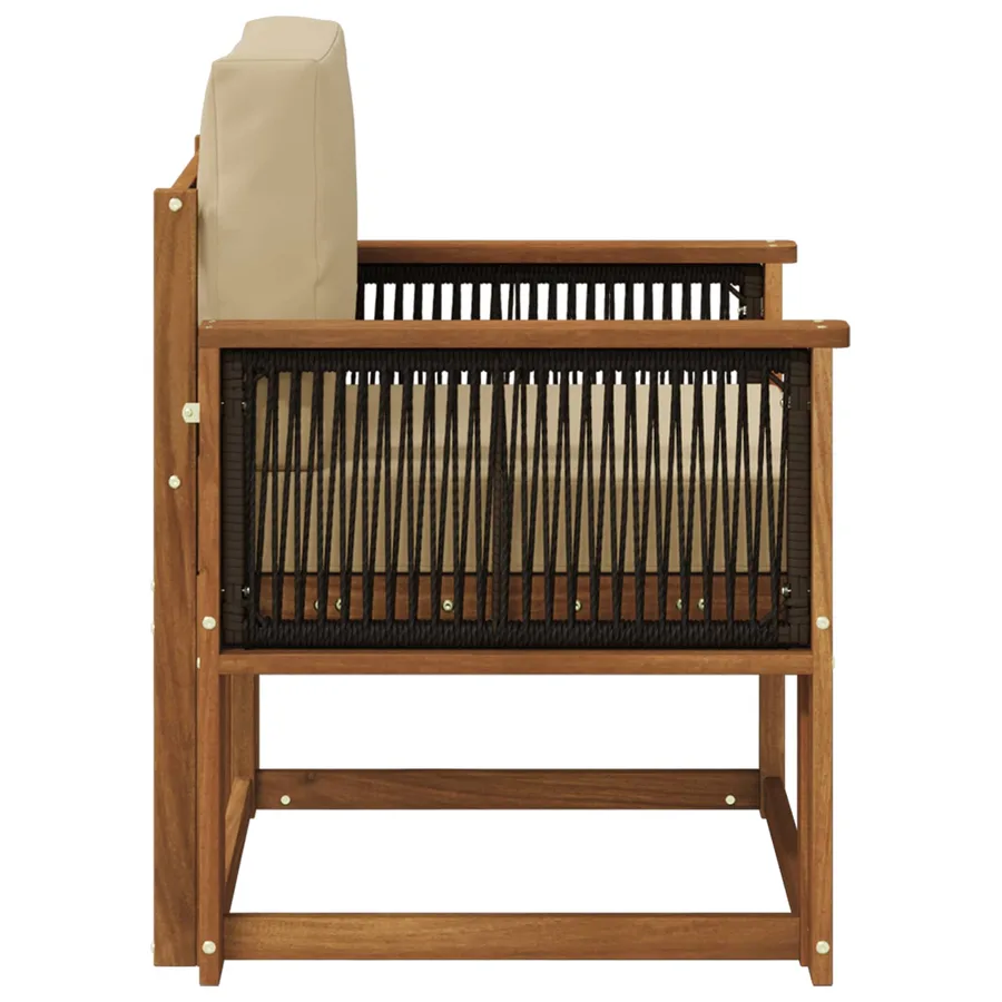 Sofa de milieu extérieur Bois d'Acacia Massif Naturel - 4