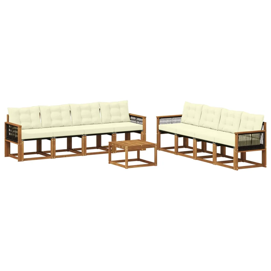 Ensemble de canapés d'extérieur 9 pcs Naturel et Crème - 2