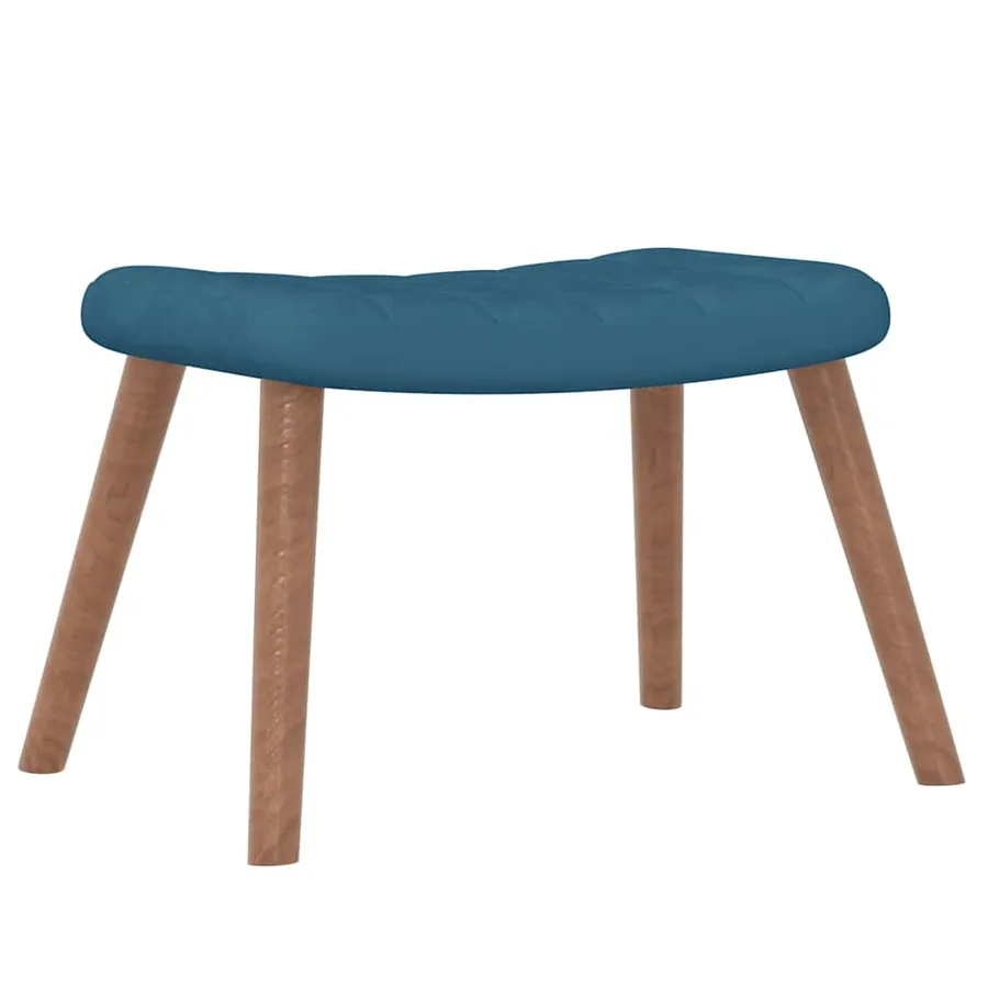 Chaise de relaxation avec repose-pied Bleu Velours - 7