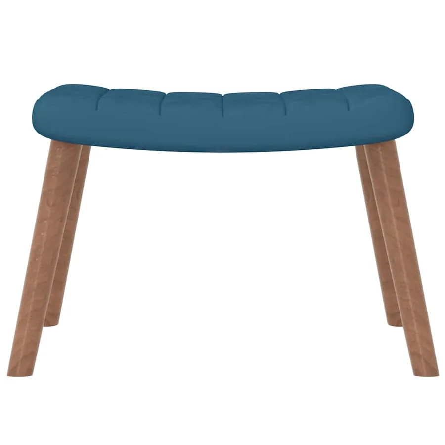Chaise de relaxation avec repose-pied Bleu Velours - 8