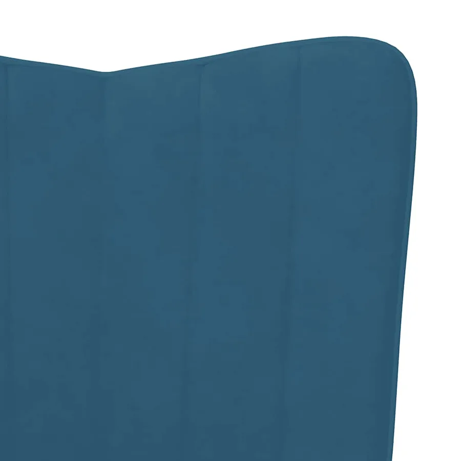 Chaise de relaxation avec repose-pied Bleu Velours - 9