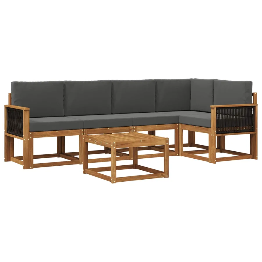 Ensemble de canapés d'extérieur 6 pcs Naturel et Anthracite - 2