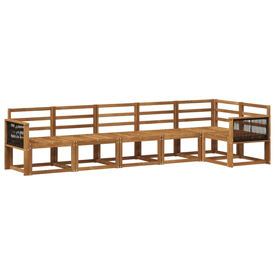 Ensemble de canapés d'extérieur 6 pcs Naturel - 2