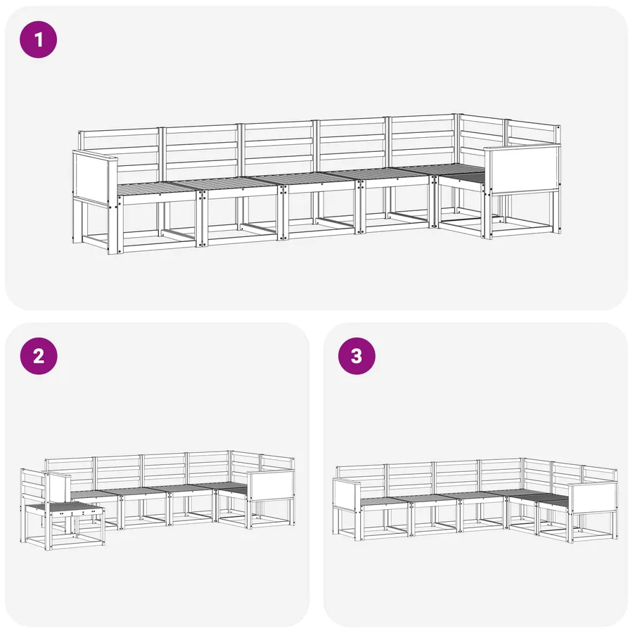 Ensemble de canapés d'extérieur 6 pcs Naturel - 6