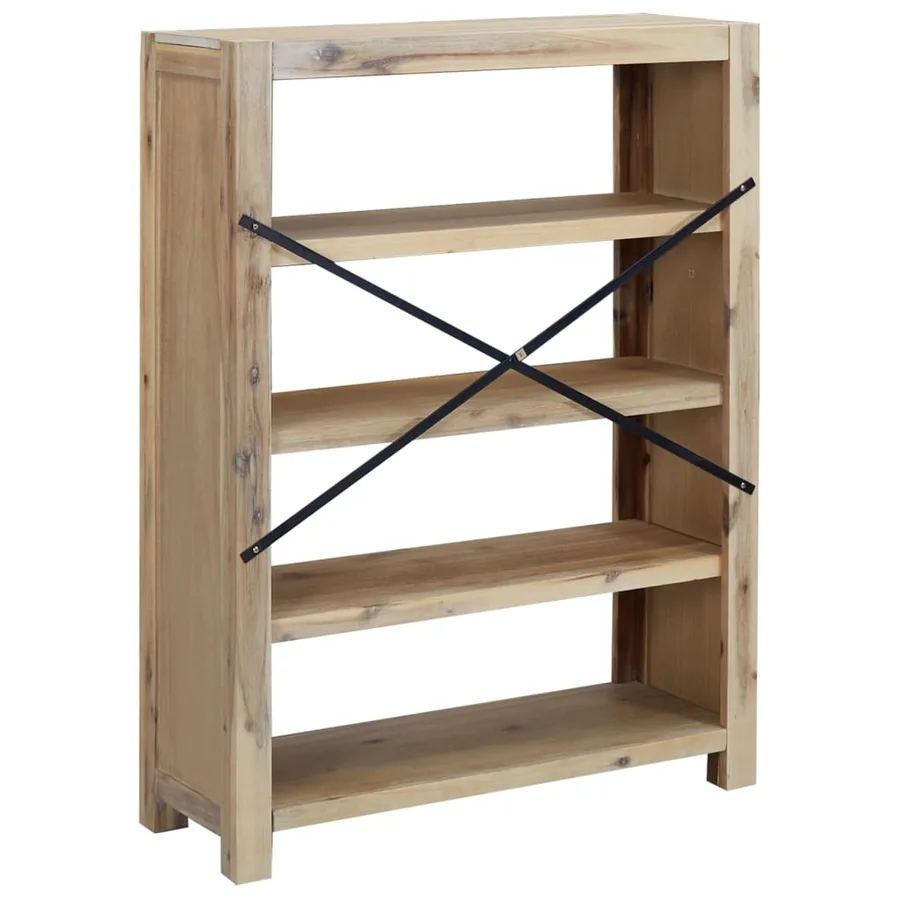 Bibliothèque 4 niveaux 80x30x110 cm Bois solide d'acacia - 5