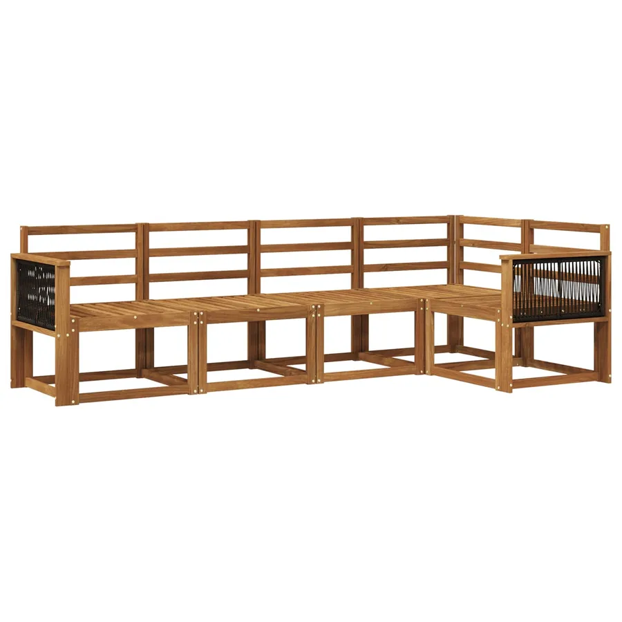 Ensemble de canapés d'extérieur 5 pcs Naturel - 2