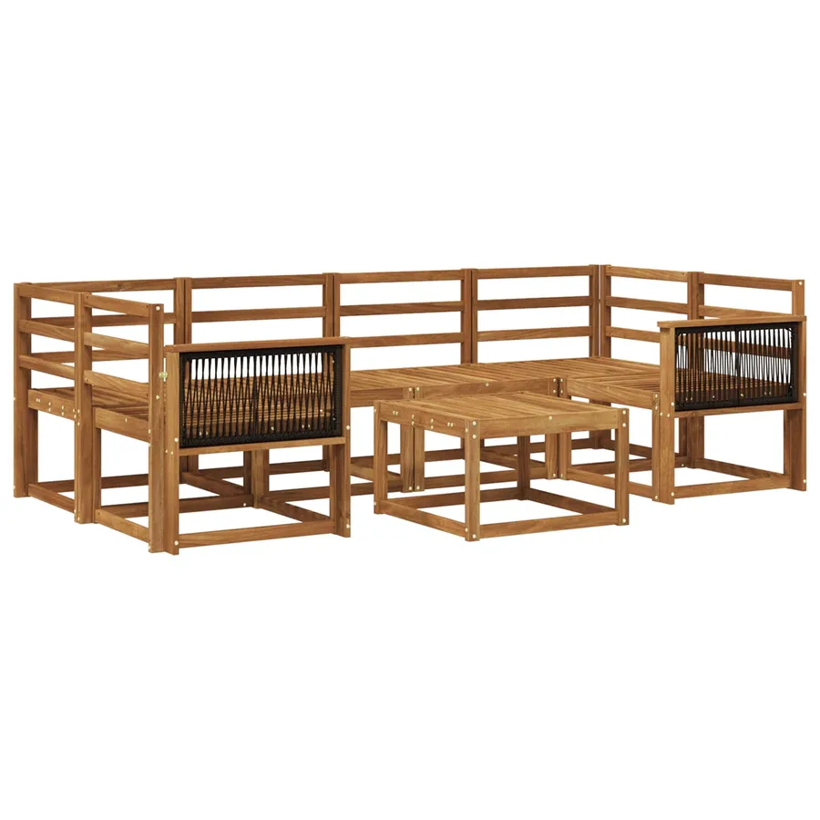 Ensemble de canapés d'extérieur 5 pcs Naturel - 2