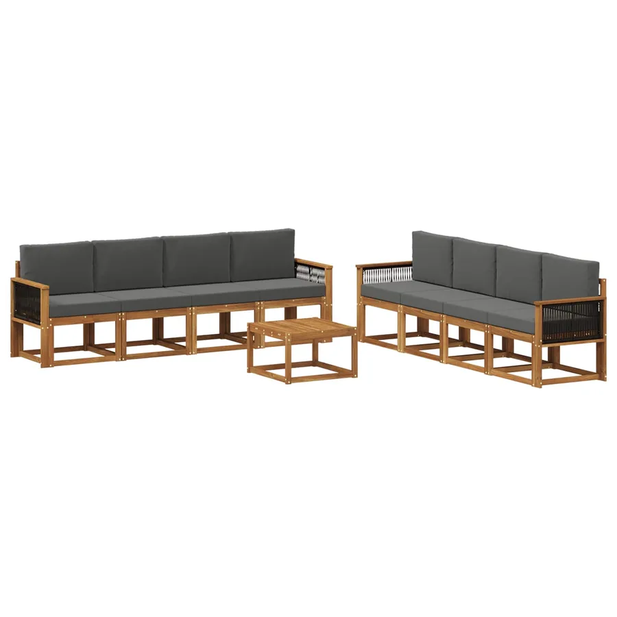 Ensemble de canapés d'extérieur 7 pcs Naturel et Anthracite - 2