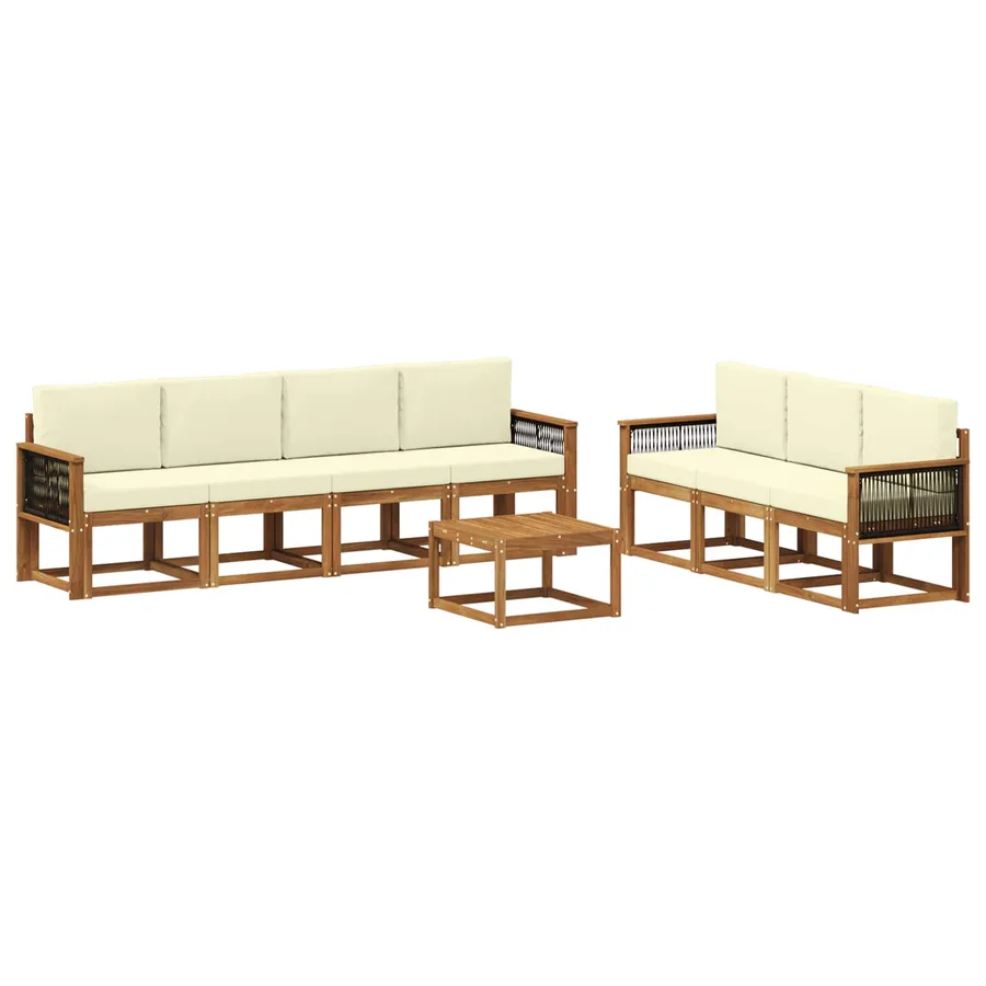Ensemble de canapés d'extérieur 7 pcs Naturel et Crème - 2