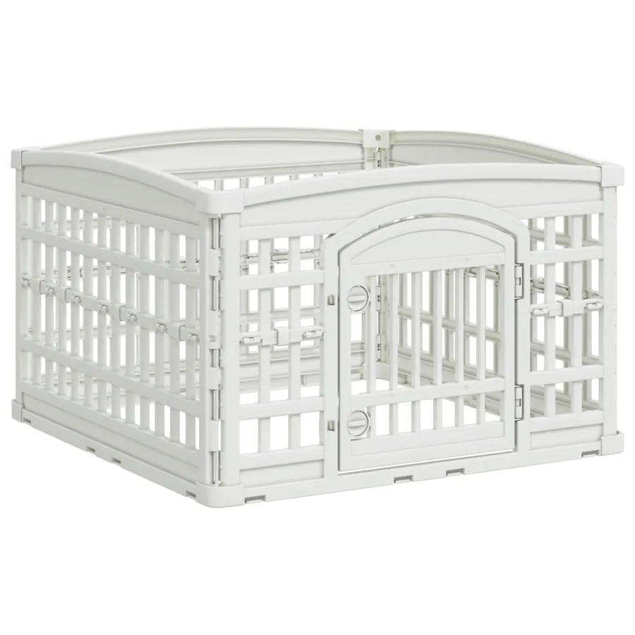 Parc pour chien à 4 panneaux 88 x 88 x 56 cm Plastique Blanc - 2