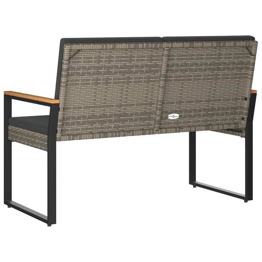 Banc extérieur Gris et Gris foncé 107 x 61 x 80 cm polyrotin - 7