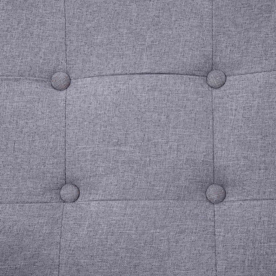 Canapé-lit à 2 places avec accoudoirs gris clair acier et tissu - 7