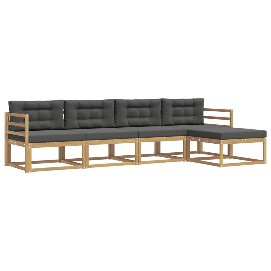 Ensemble de canapés d'extérieur 4 pcs Blanc et anthracite - 2