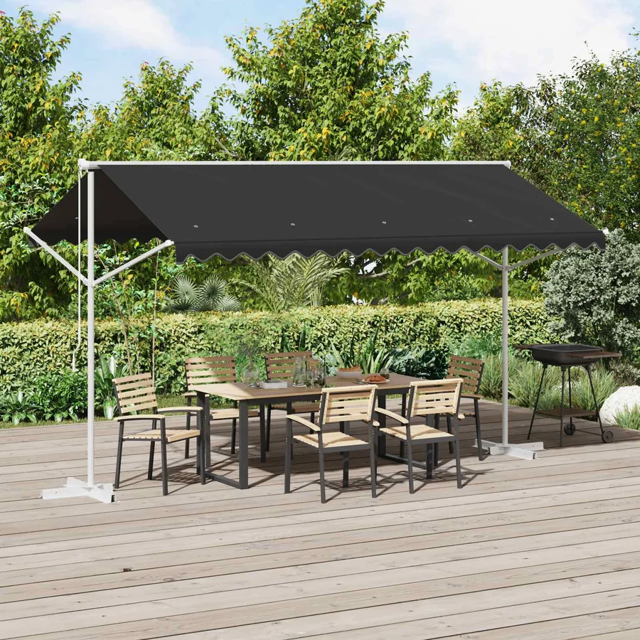 Auvent autoportant 4 × 3 m Polyester Anthracite
