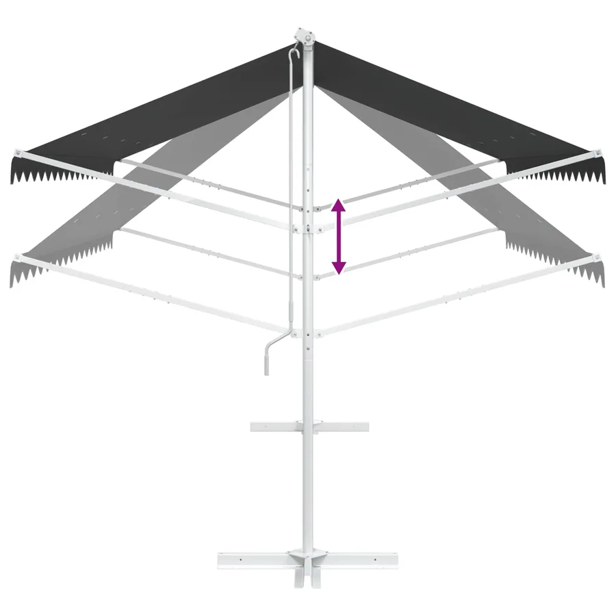 Auvent autoportant 4 × 3 m Polyester Anthracite - 9