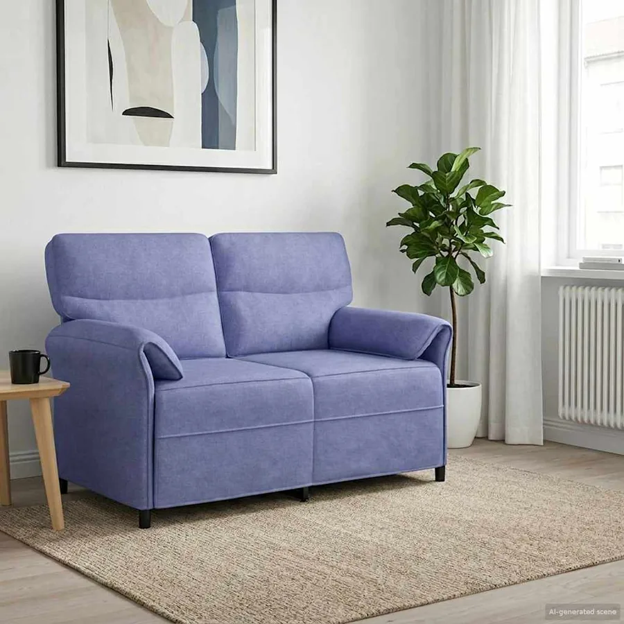 Canapé 100% polyester, cadre en métal, MDF, Contreplaqué